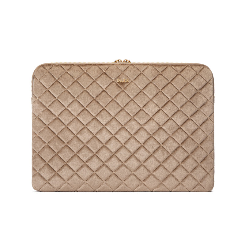 VELVET QUILTED MAC COVER SPARKLED CHAMPAGNE