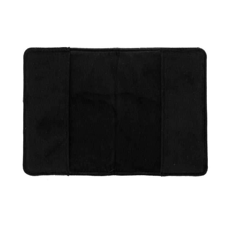 VELVET QUILTED PASSPORT COVER BLACK