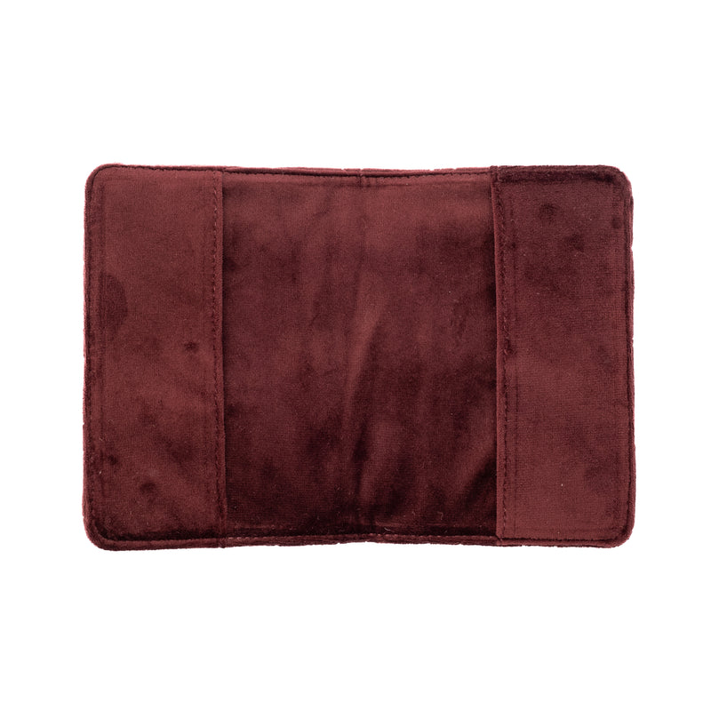 VELVET QUILTED PASSPORT COVER MAROON