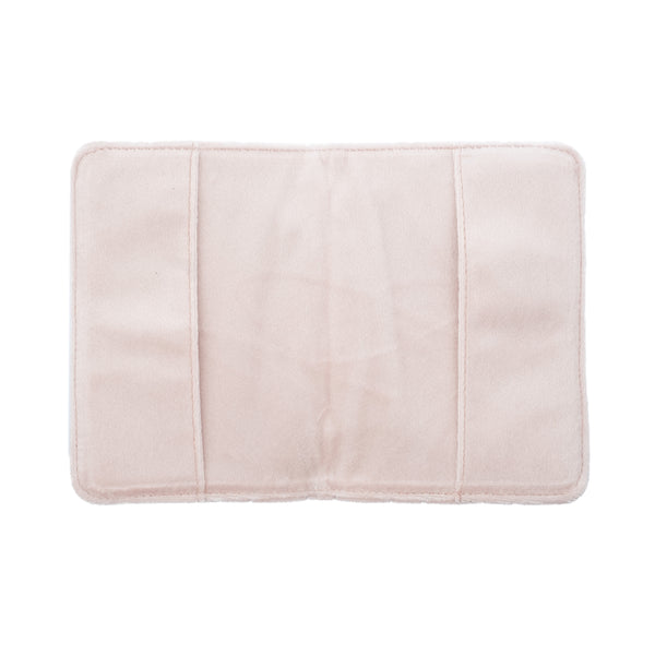 VELVET QUILTED PASSPORT COVER SPARKLED PALE ROSE