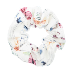 VELVET SCRUNCHIE MULTICOLOR FLOWER PATTERN