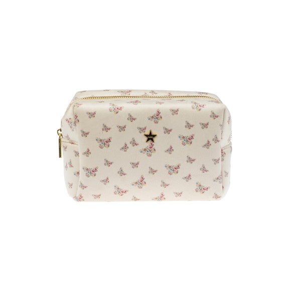 VELVET SQUARE MAKE-UP POUCH SMALL SAND BUTTERFLY PATTERN