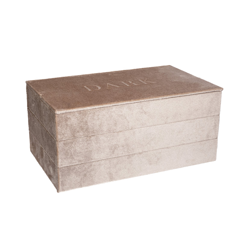 VELVET STACKER JEWELLERY BOX SPARKLED CHAMPAGNE