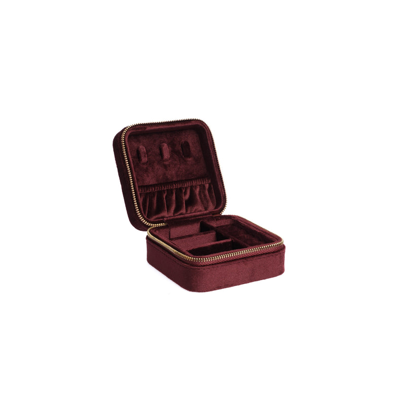 VELVET JEWELLERY BOX MINI MAROON