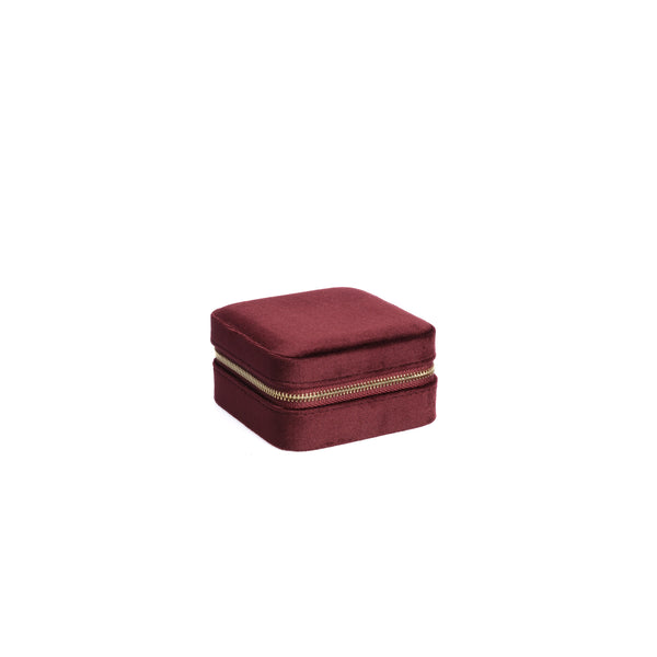 VELVET JEWELLERY BOX MINI MAROON